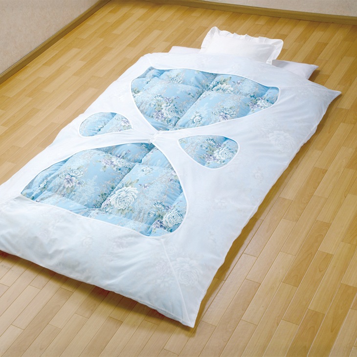 着脱簡単 綿混掛布団カバー 同色2枚組