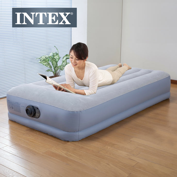 シングルエアーマットレス グレー 水色 IRIS OHYAMA（アイリスオーヤマ） マットレス シングル 六つ折り 高