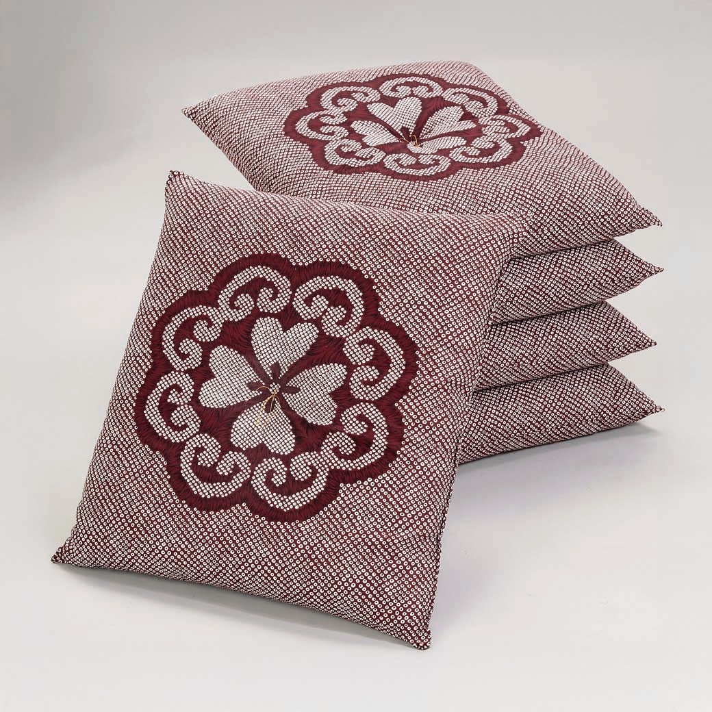 日本製 小紋柄座布団カバー同色 5枚組