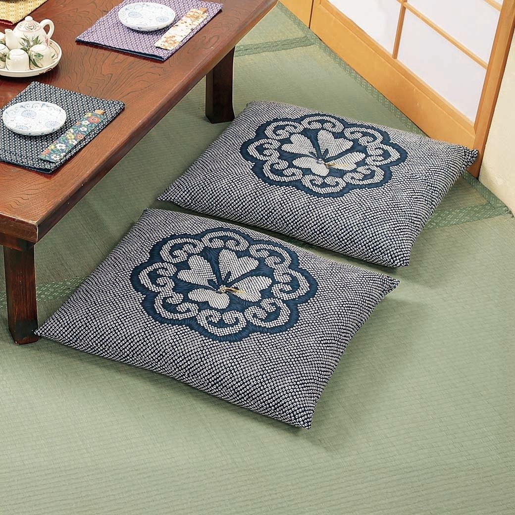 日本製 小紋柄座布団カバー同色 5枚組