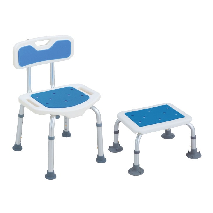 H・W ハートフルウェルフェア アルミ製シャワーベンチ&ステップセット