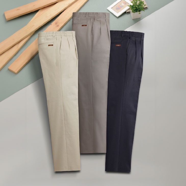 クラブ・ラメール 脇ゴムのびのびチノパンツ3色組 同サイズ