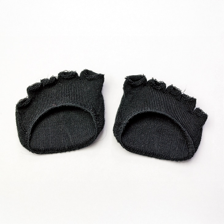 綿混さらり洗える足まめパッド同色2足4枚組