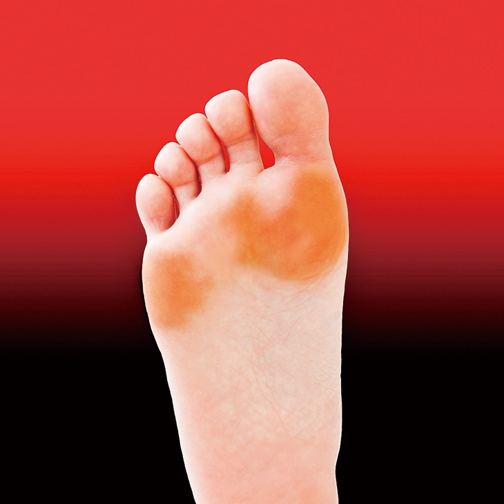 綿混さらり洗える足まめパッド同色2足4枚組