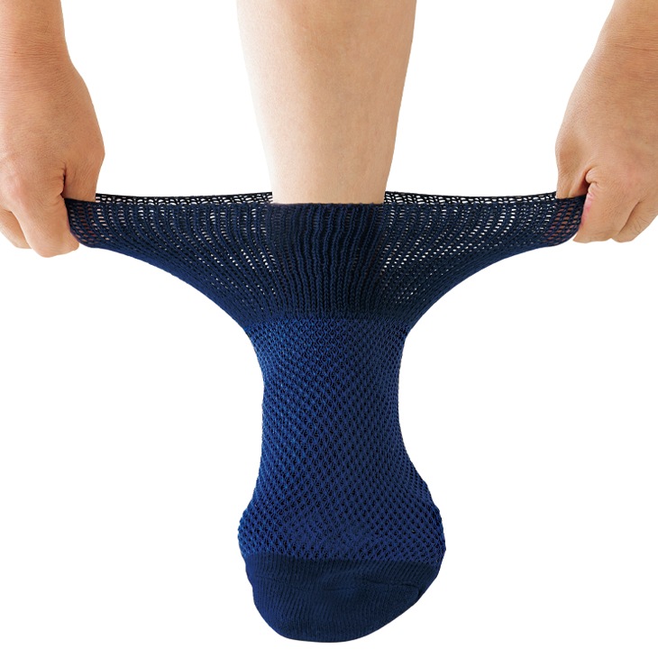 綿混しめつけませんメッシュ靴下 紳士用 4色8足組