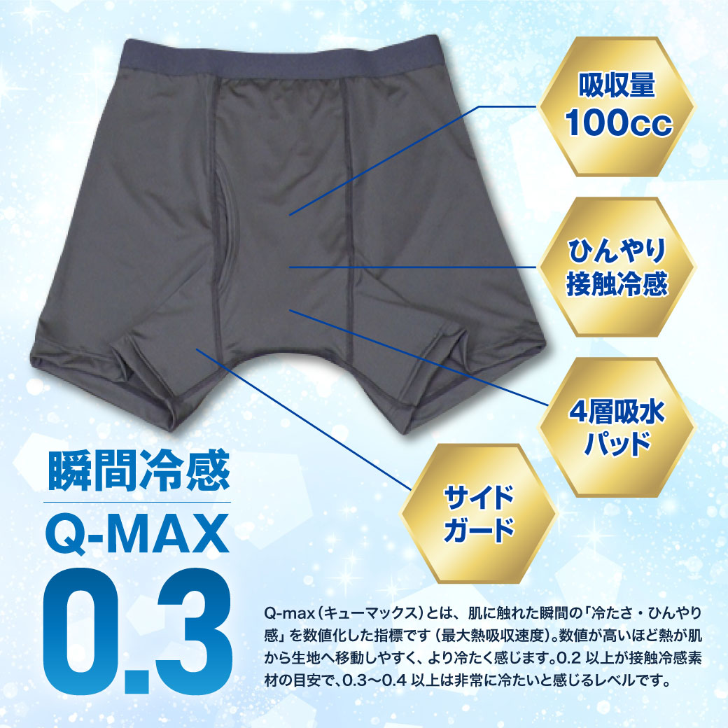 ファミラ 接触冷感ボクサーパンツ さわやか安心接触冷感ボクサーパンツ サイドガードプラス 2色7枚組 大吸収タイプ M～LL
