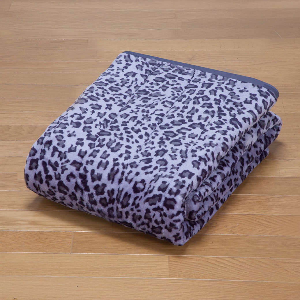 ヒョウ柄フランネル敷パッド 2色組