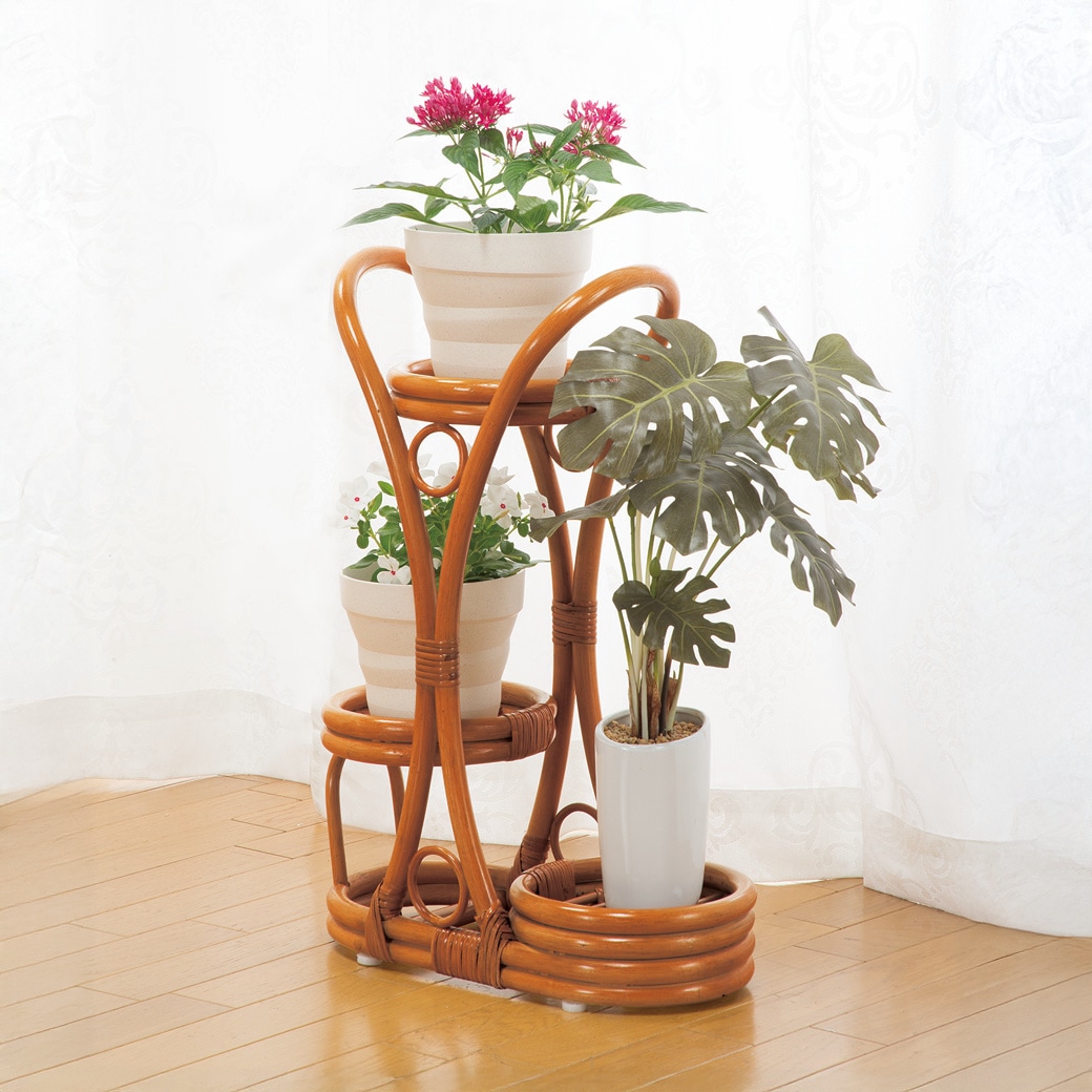 天然籐フラワーラック