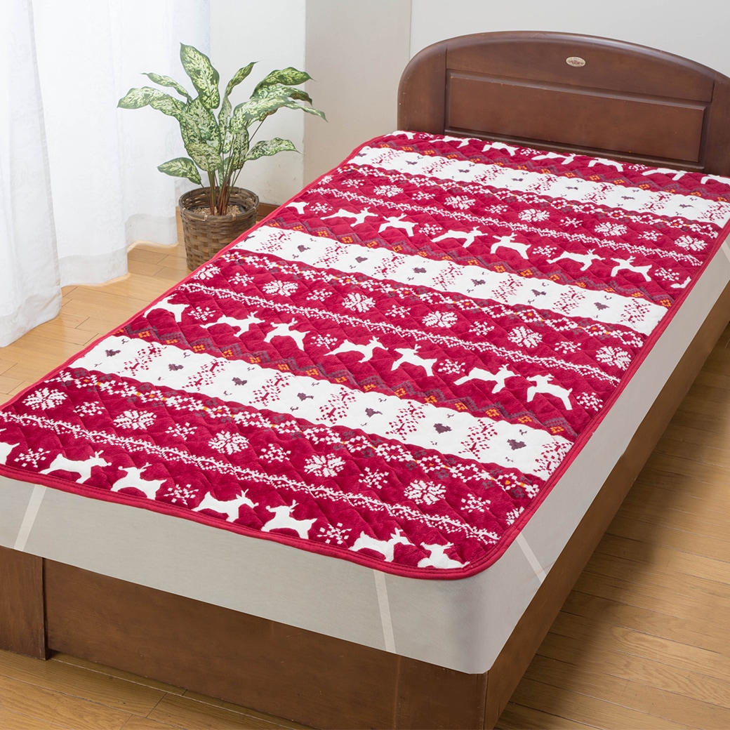 ノルディック柄フランネル敷パッド 2色組