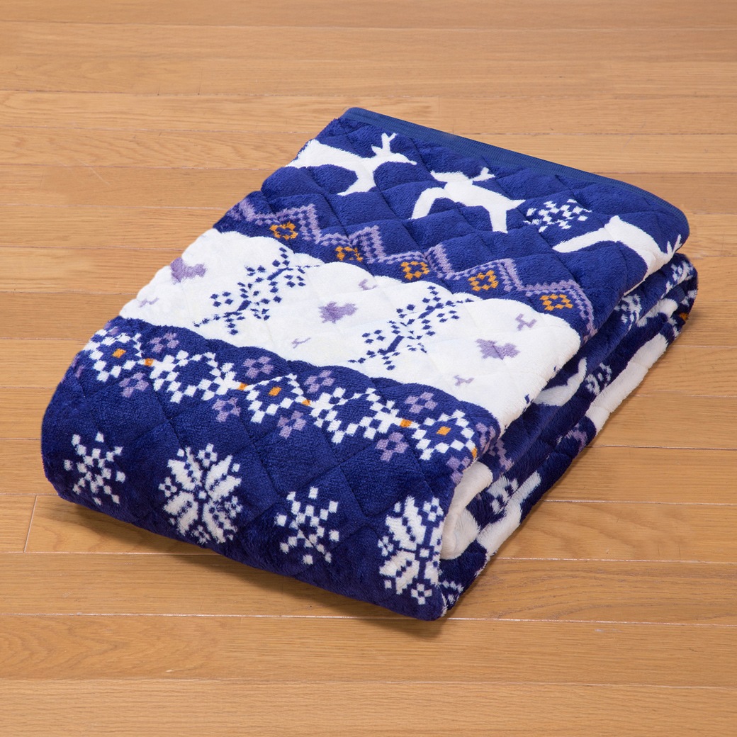 ノルディック柄フランネル敷パッド 2色組