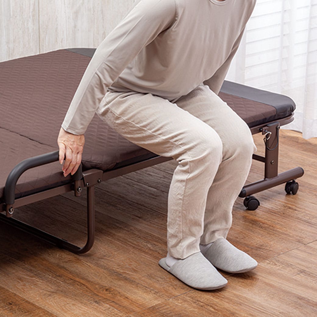 収納式リクライニングベッドDX シングル フランネルブランケット 高反発まくら付き