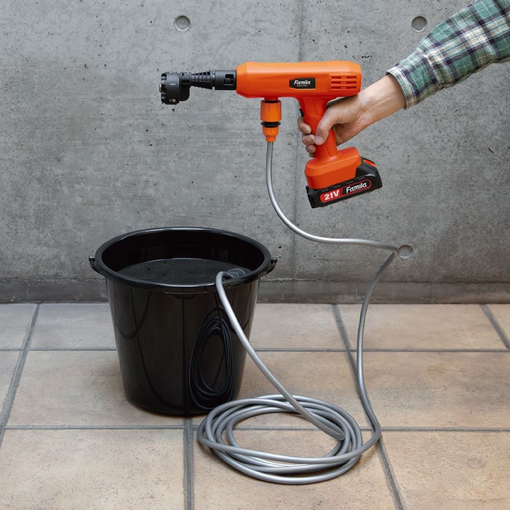 ファミラ 充電式コードレスハンディ高圧洗浄機DX 14点セット