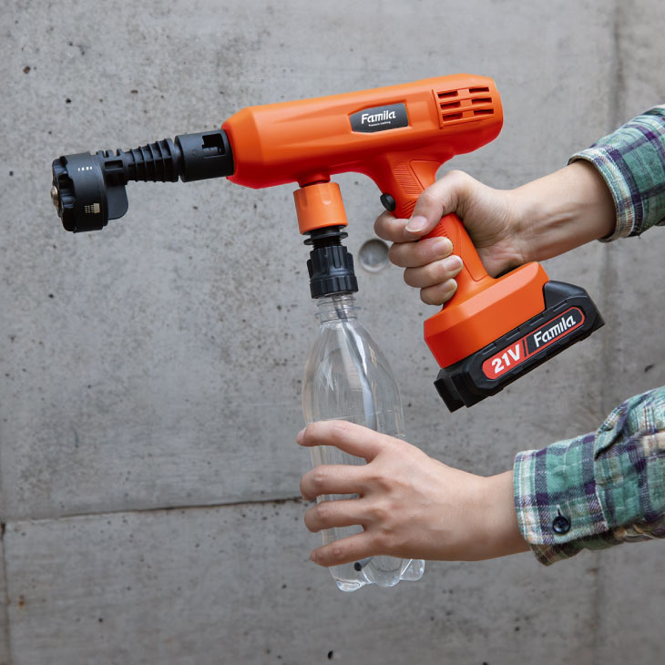 ファミラ 充電式コードレスハンディ高圧洗浄機DX 14点セット