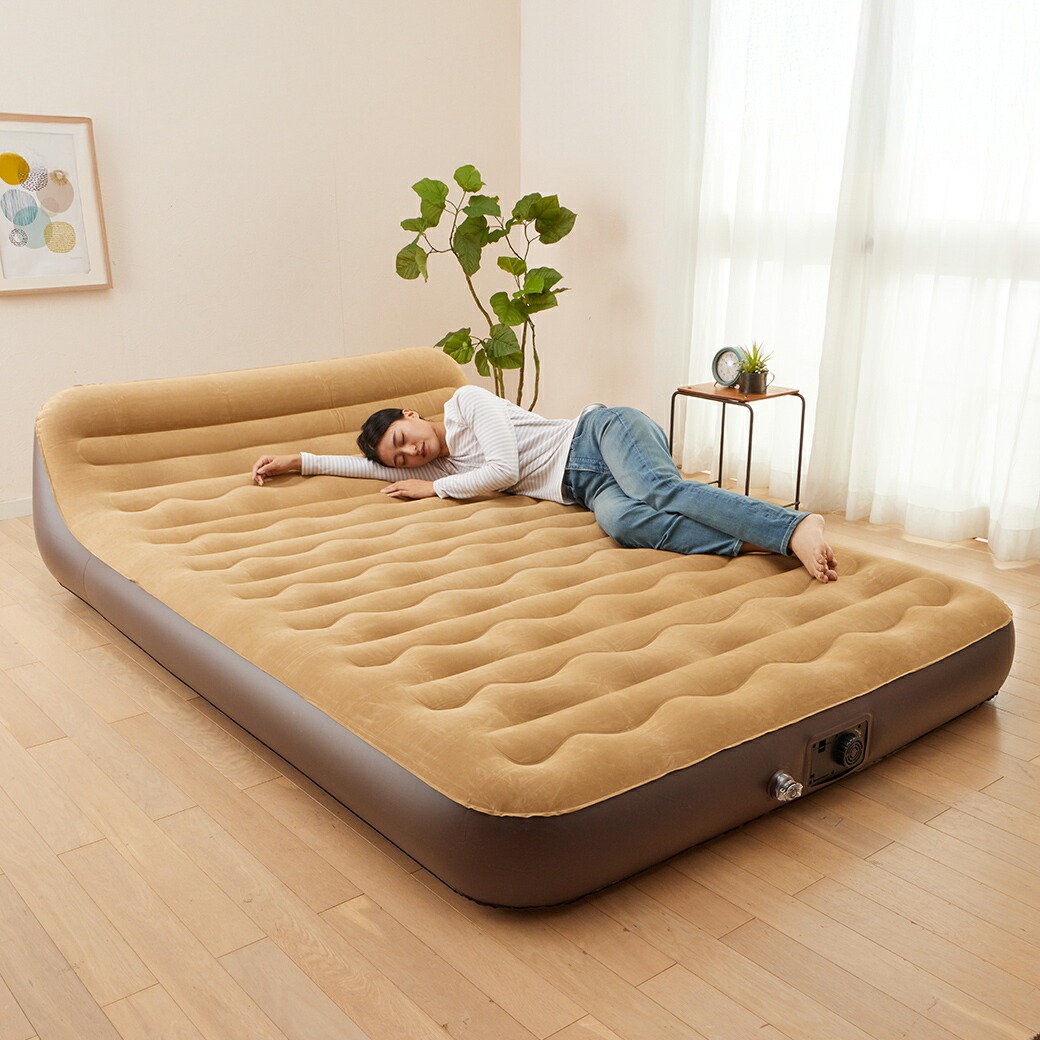 背もたれ付きエアーベッド ロータイプ ワイド