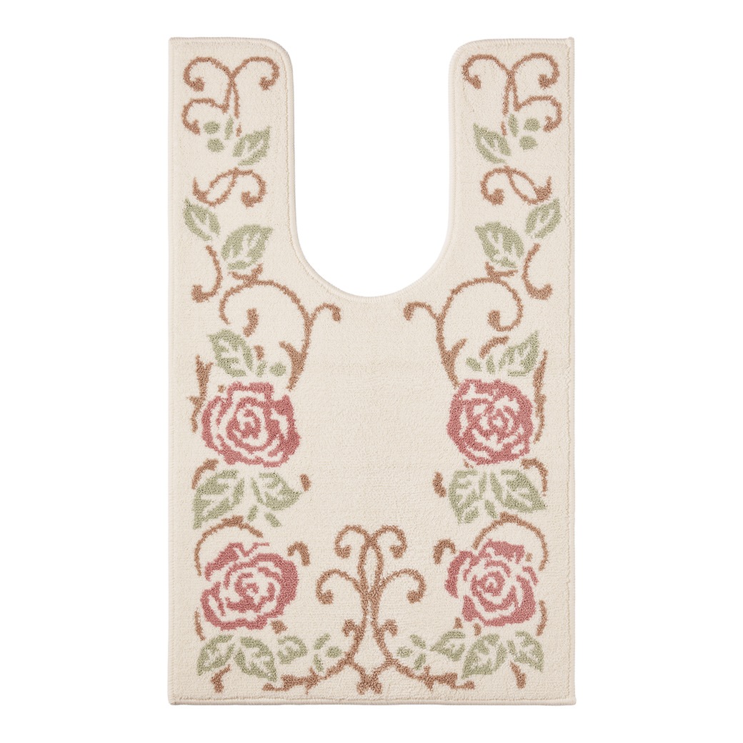 トイレマットシリーズ「ローズガーデン」 耳長ロングマット 60×100cm