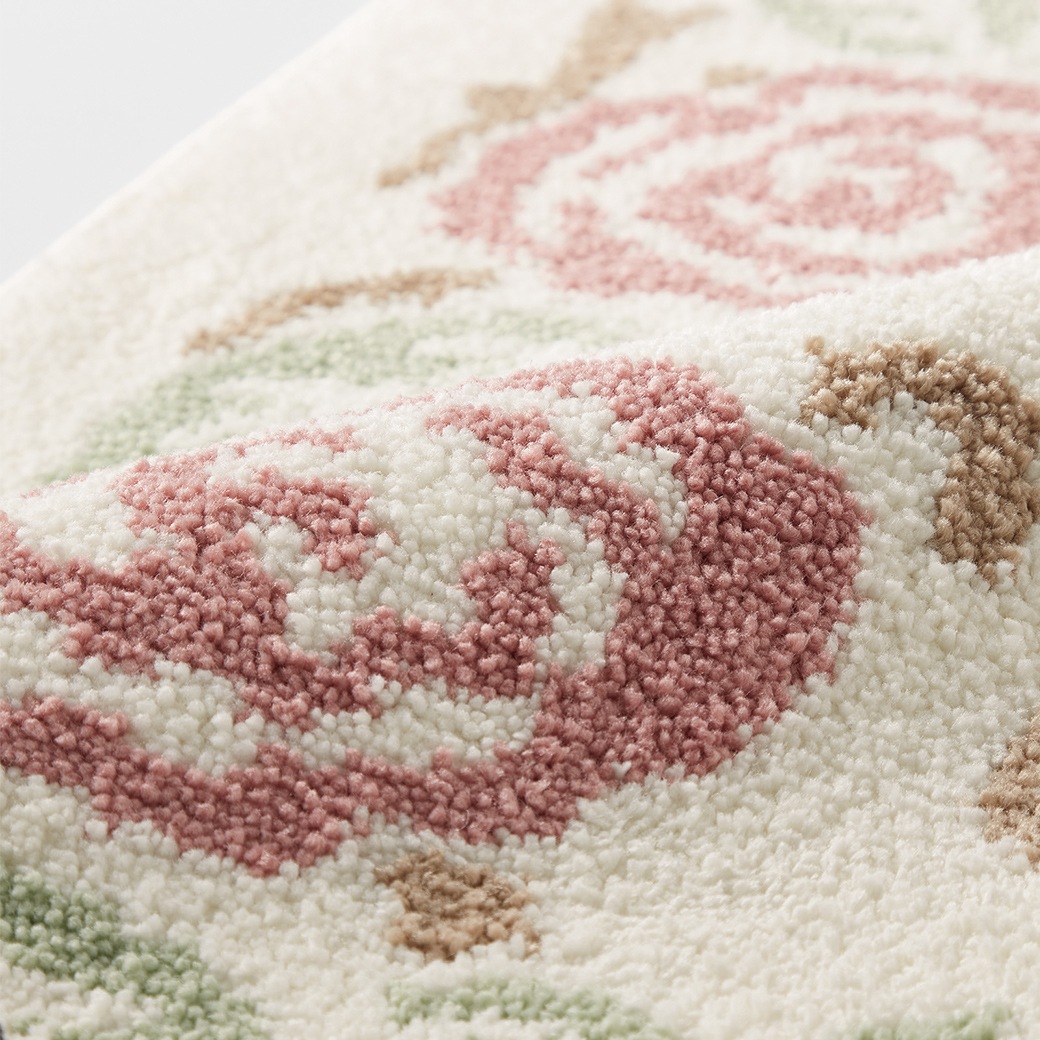 トイレマットシリーズ「ローズガーデン」 耳長ロングマット 60×100cm