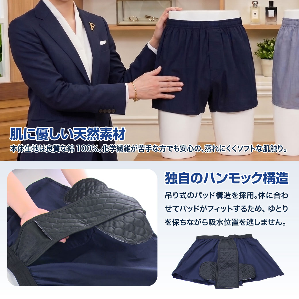 ファミラ 綿100トランクス さわやか安心綿100トランクス サイドガードプラス 2色7枚組 大吸収タイプ M～LL