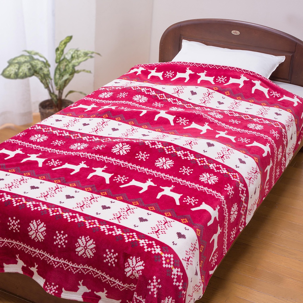 ノルディック柄フランネル毛布 2色組｜ファミリー・ライフ公式通販