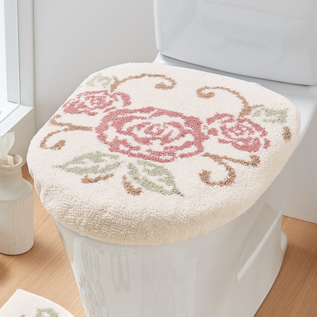 トイレマットシリーズ「ローズガーデン」 洗浄暖房用フタカバー