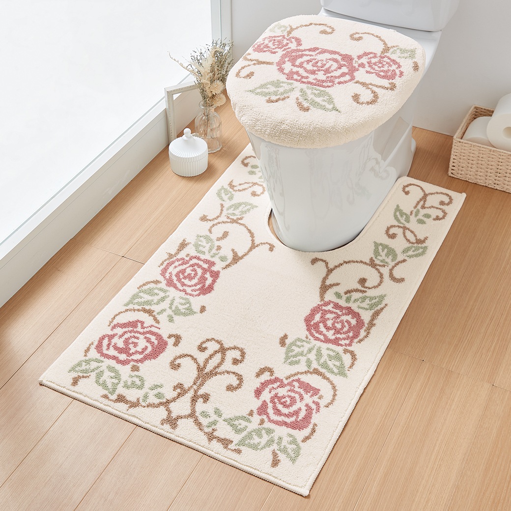 トイレマットシリーズ「ローズガーデン」 洗浄暖房用フタカバー