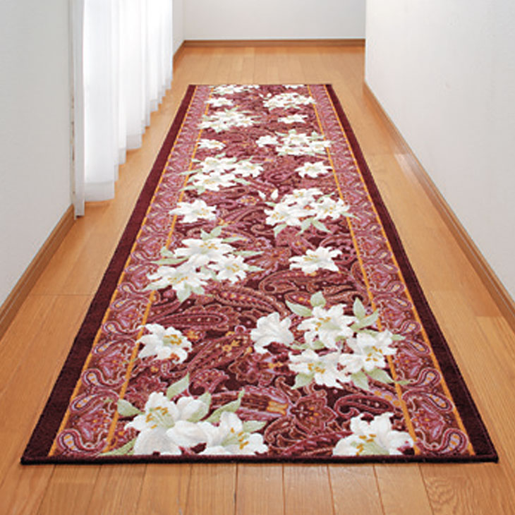 抗菌・防臭加工ゆり柄廊下敷 80×240cm