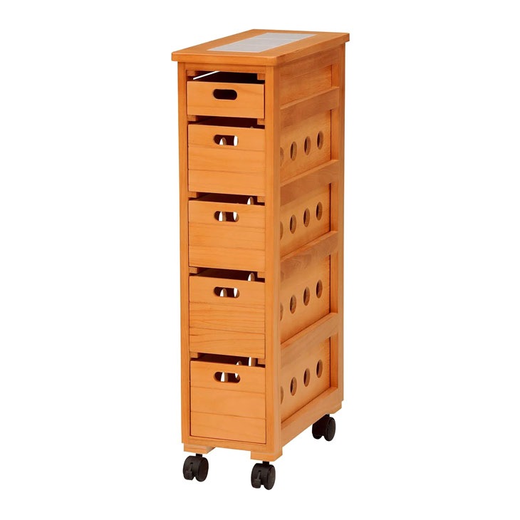 天然木キッチンストッカー ナチュラル 20cm幅