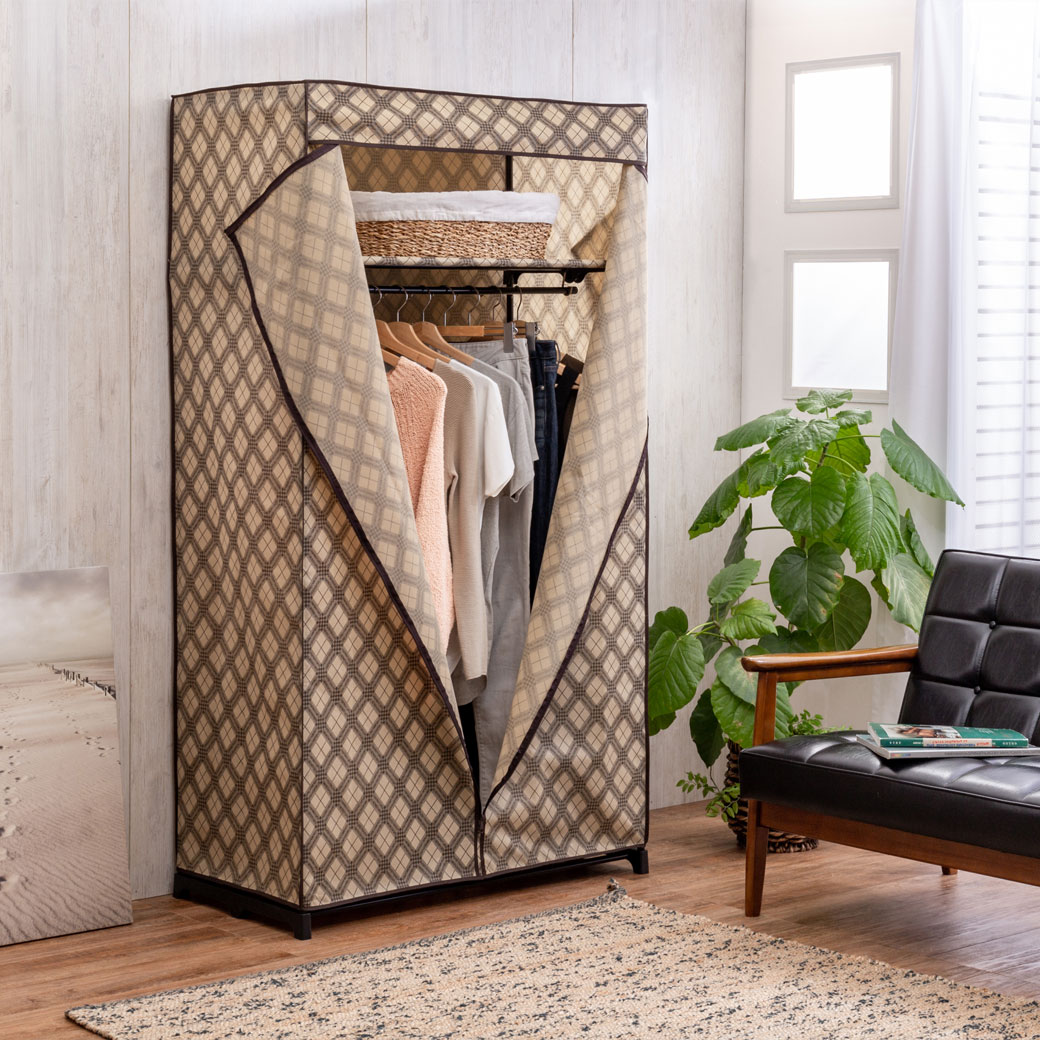 棚付きクローゼットハンガー 90cm幅