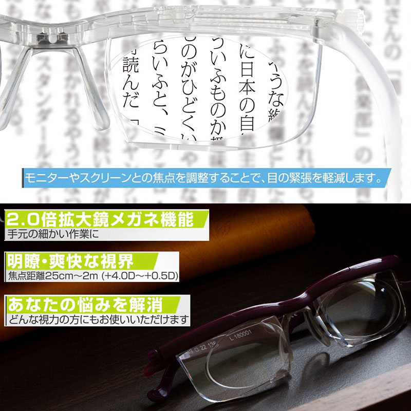 Presby do Lifeone プレスビー ドゥーライフワン 度数が調節できるメガネ 老眼鏡 近視 遠視 男女兼用タイプ