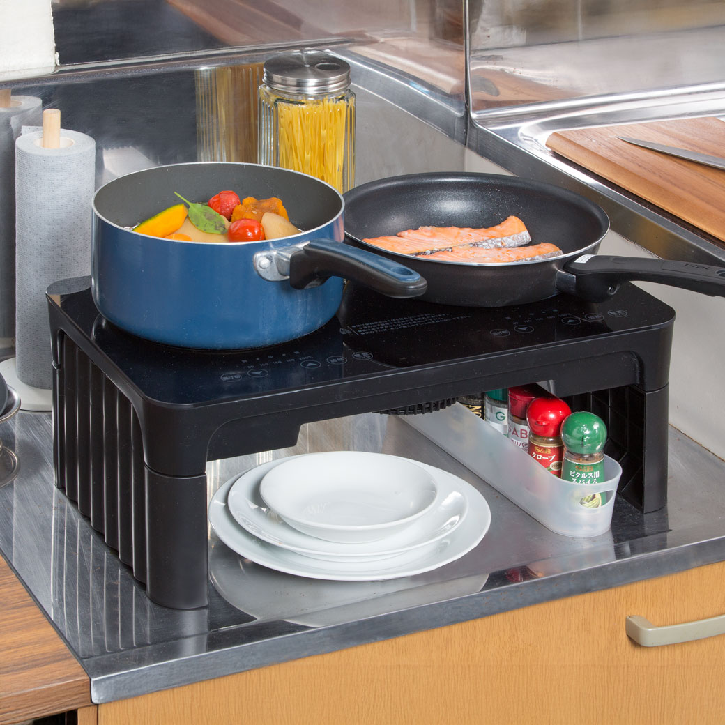 ミニ2口IHクッキングヒーター アップスタンド付き｜ファミリー・ライフ