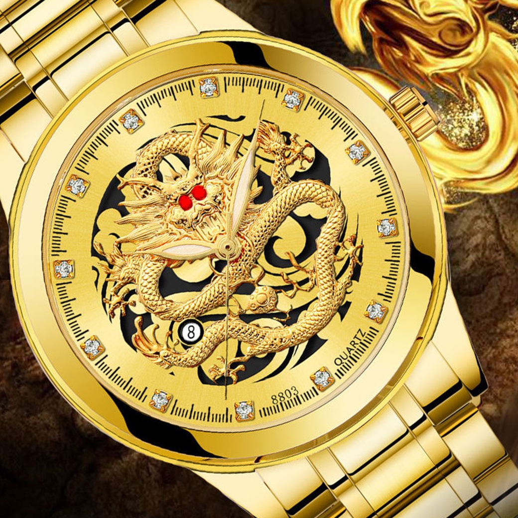 黄金龍腕時計（龍神ブレスレット付き）