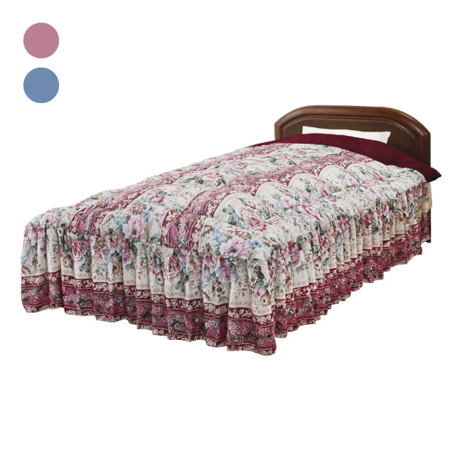 ナイススリープ あったか3層構造ボリュームマイヤー毛布地ベッド布団 フリル付き セミダブル