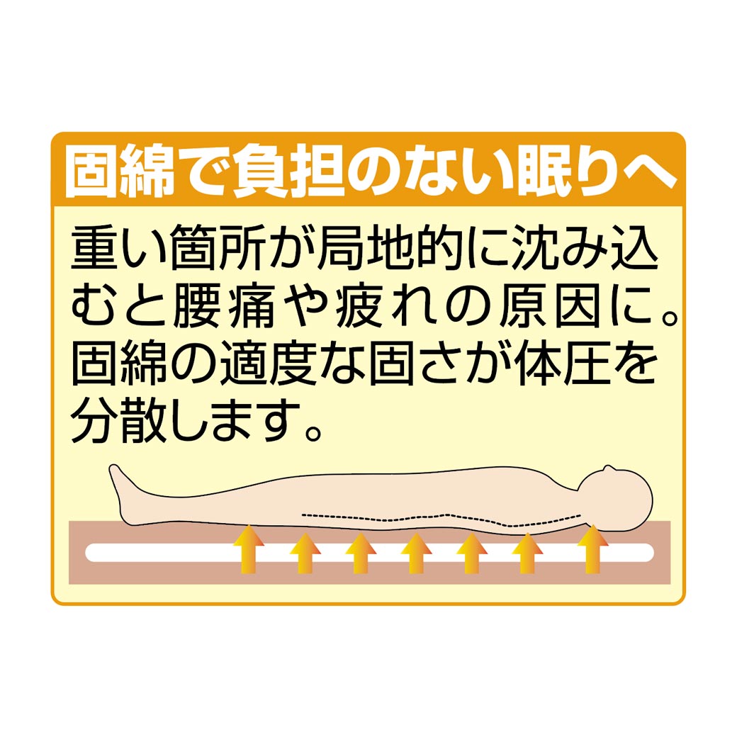 日本製 防ダニ・抗菌防臭加工 3層ボリューム洗える敷布団 ダブル
