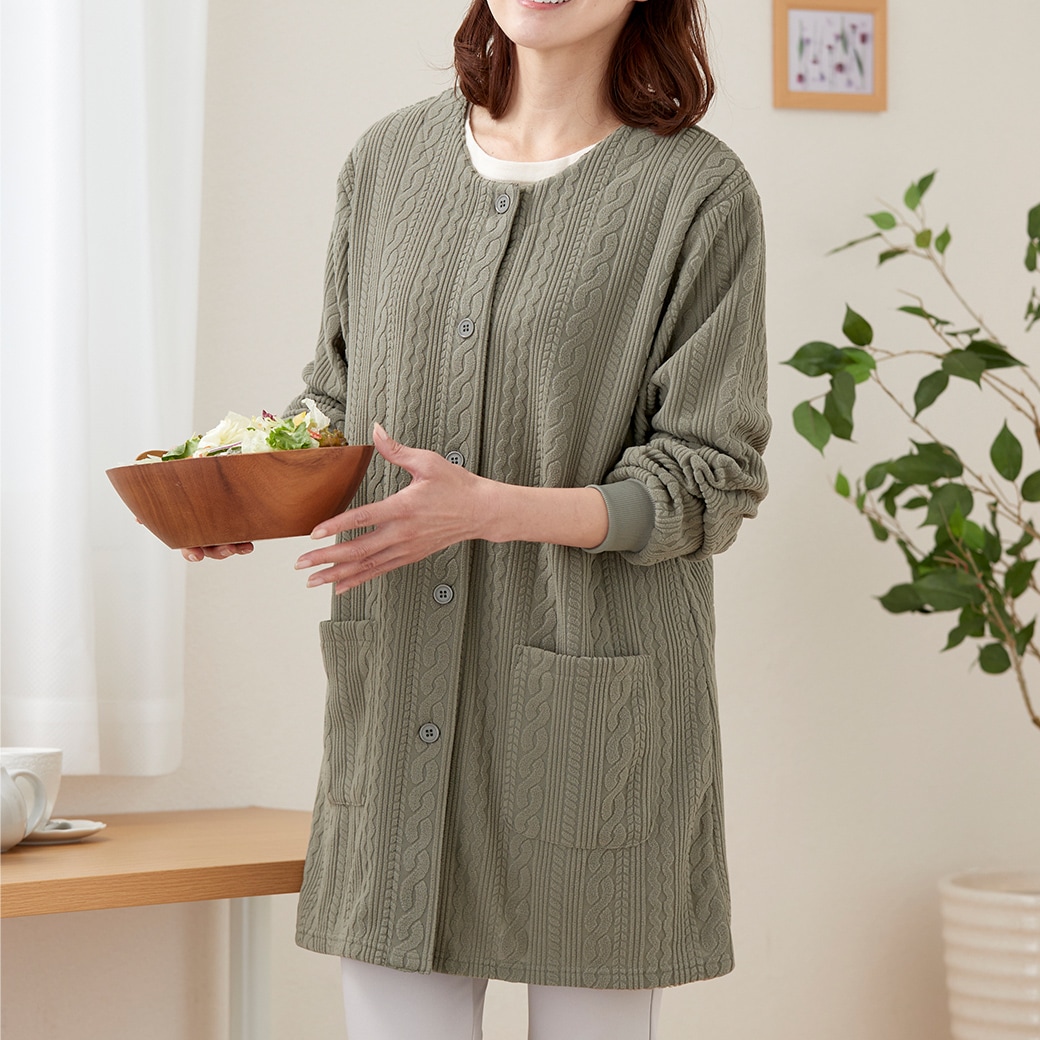 フリースケーブル柄 かっぽう 2色組 同サイズ