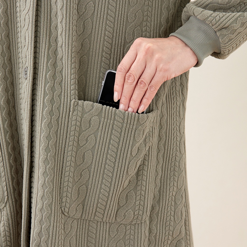 フリースケーブル柄 かっぽう 2色組 同サイズ