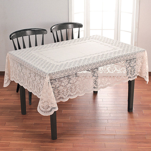 撥水加工レース テーブルクロス 正方形 140×140cm