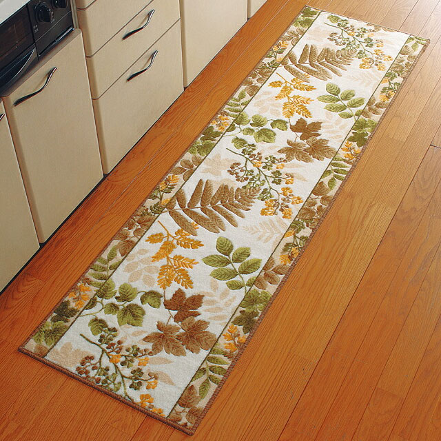 南洋柄ロングキッチンマット 50×180cm