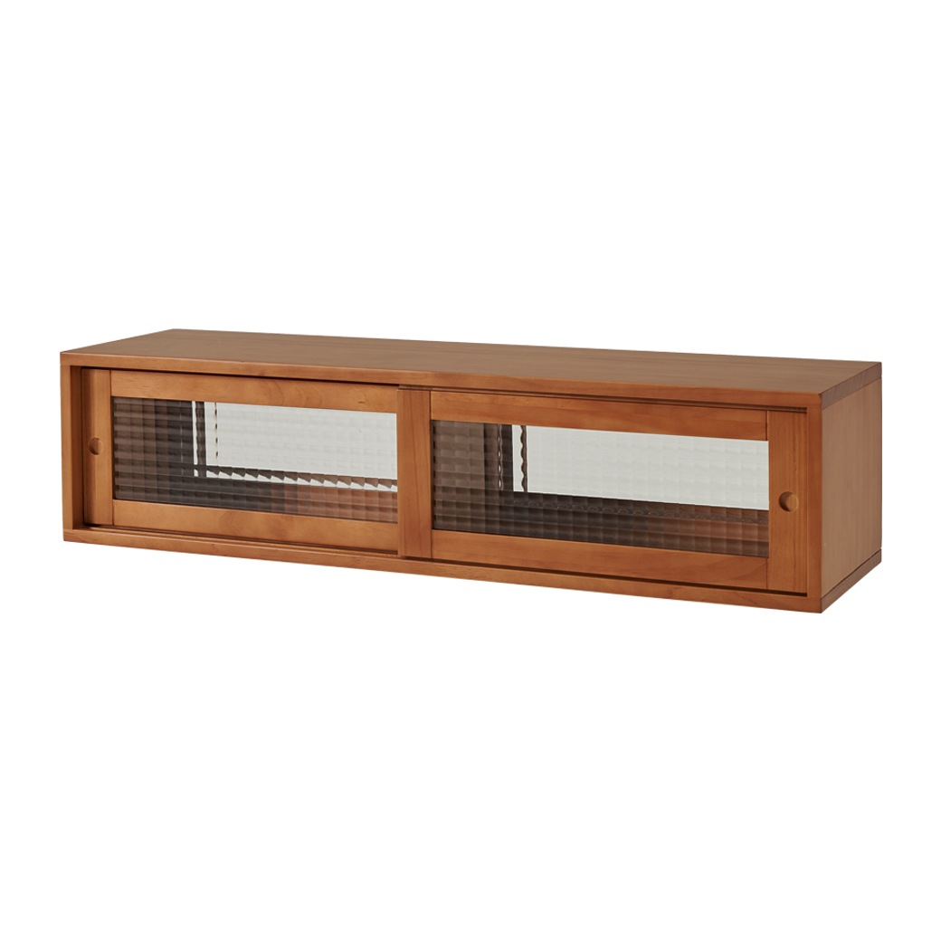 天然木カウンター上引き戸ラック 90cm幅｜ファミリー・ライフ公式通販