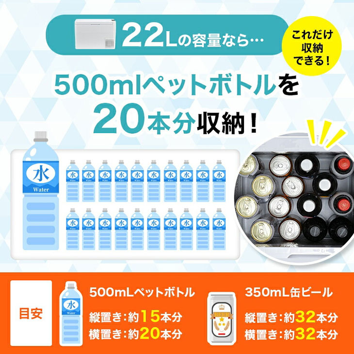 車載もできるセカンド冷凍冷蔵庫 RLC-CF22