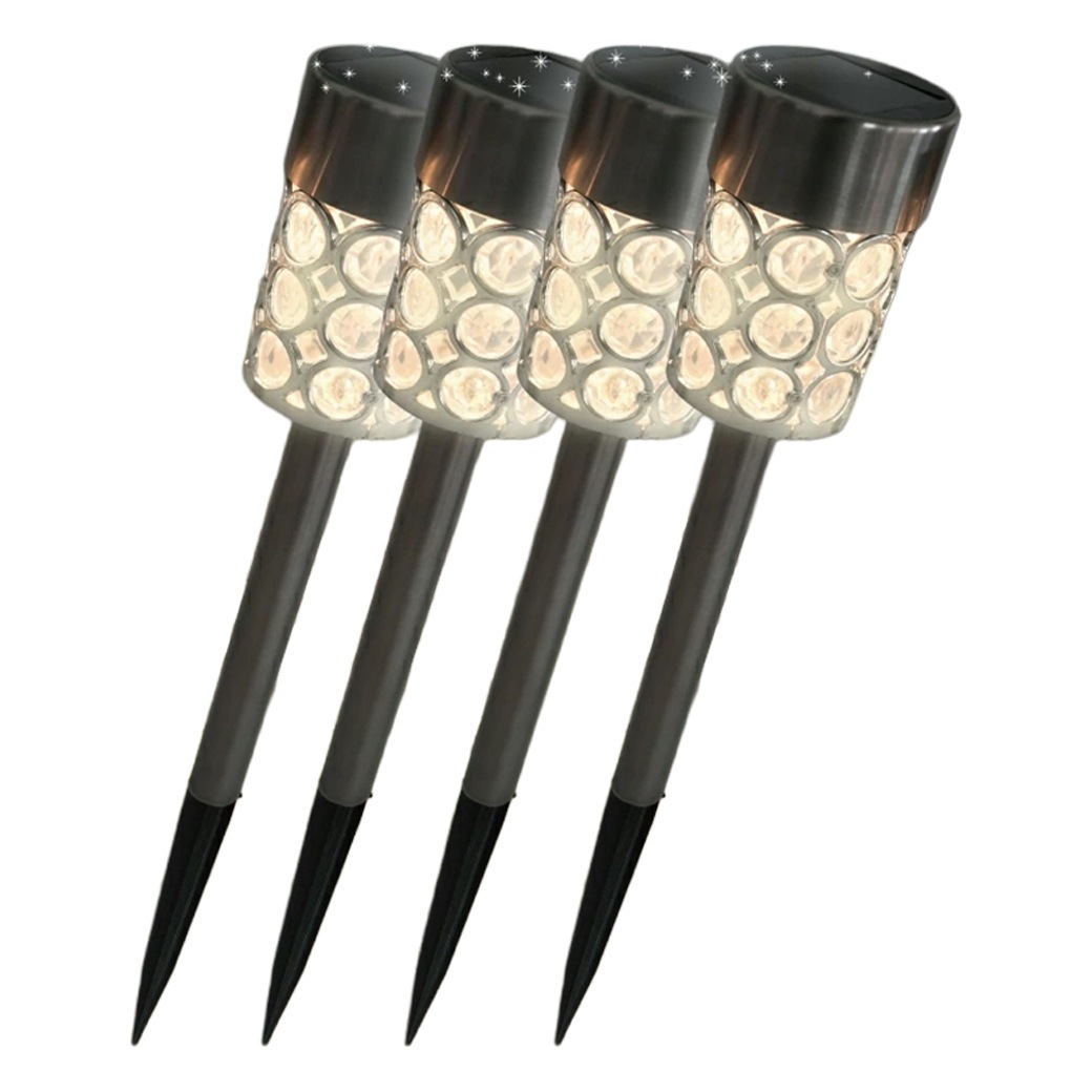 幾何学模様ガーデンソーラーライト4本組 Ho-40068｜ファミリー・ライフ