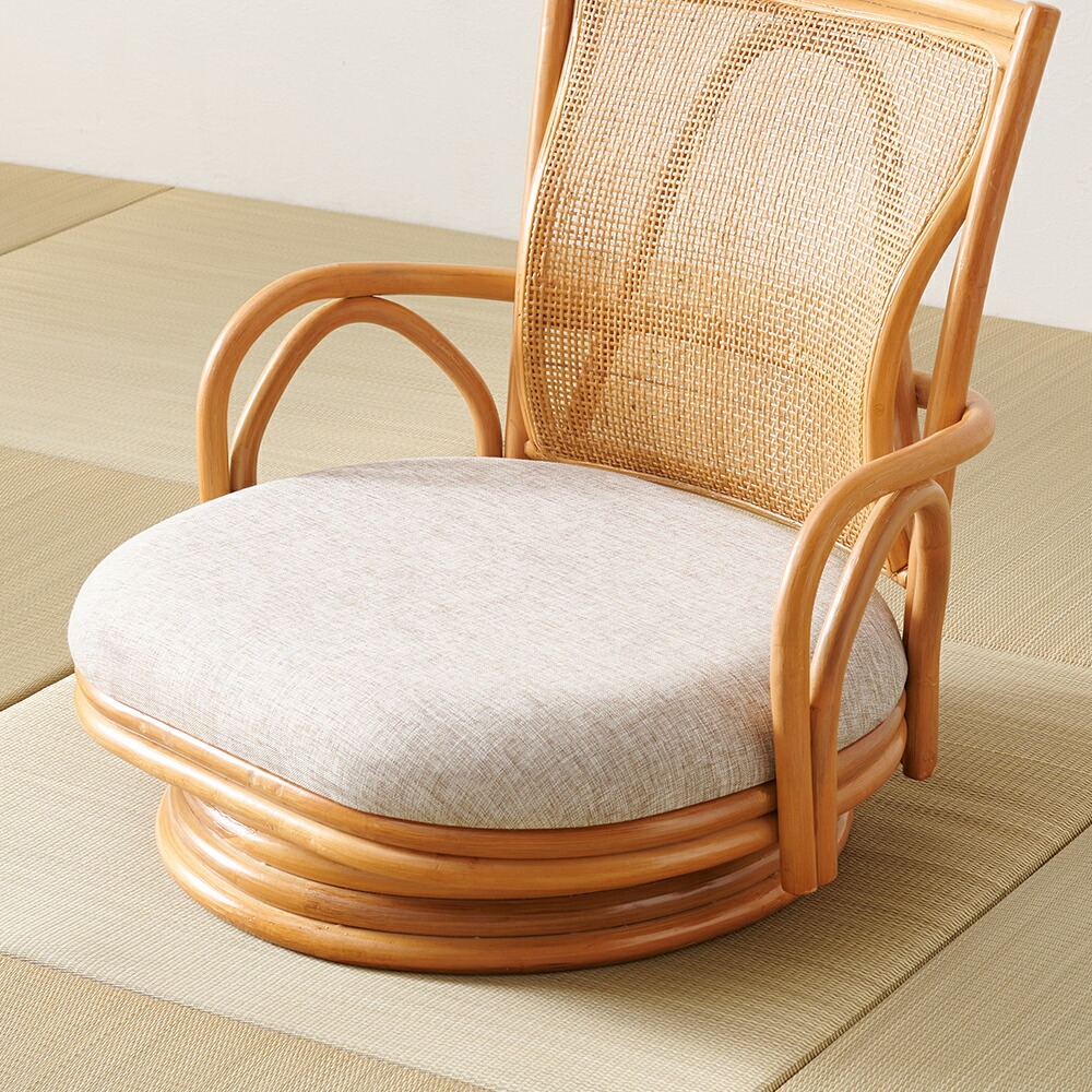 天然籐あぐら回転座椅子 RZ-1208｜ファミリー・ライフ公式通販