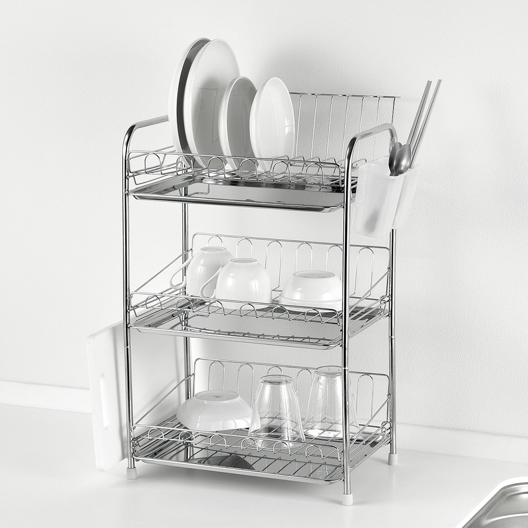 ステンレス製3段式水切りバスケット スリム HC-639