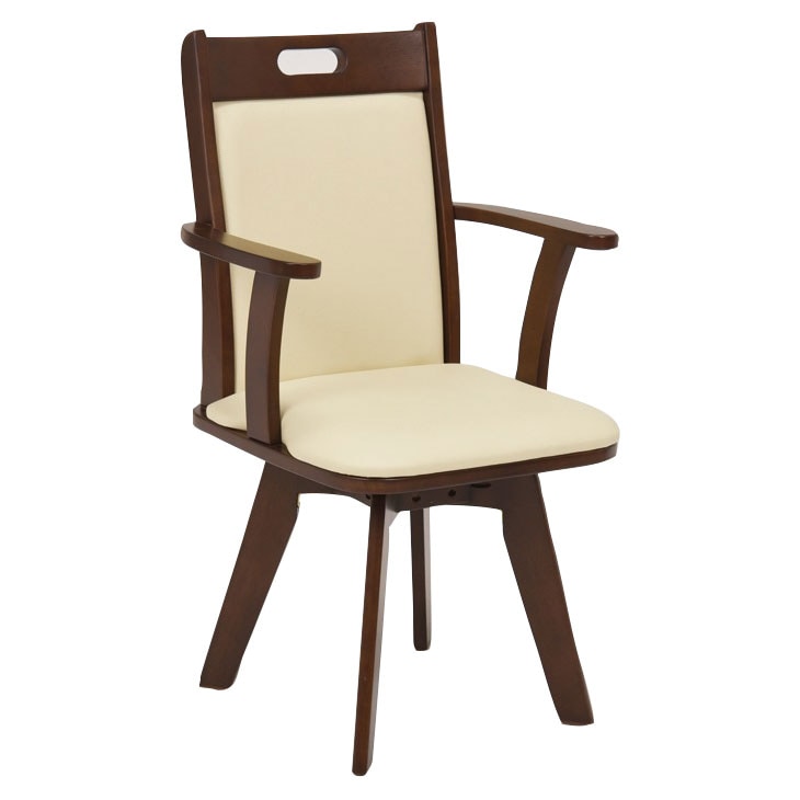 天然木肘付き回転ダイニングチェア｜ファミリー・ライフ公式通販