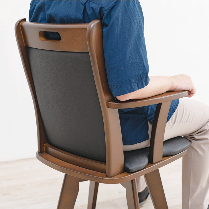 天然木肘付き回転ダイニングチェア｜ファミリー・ライフ公式通販