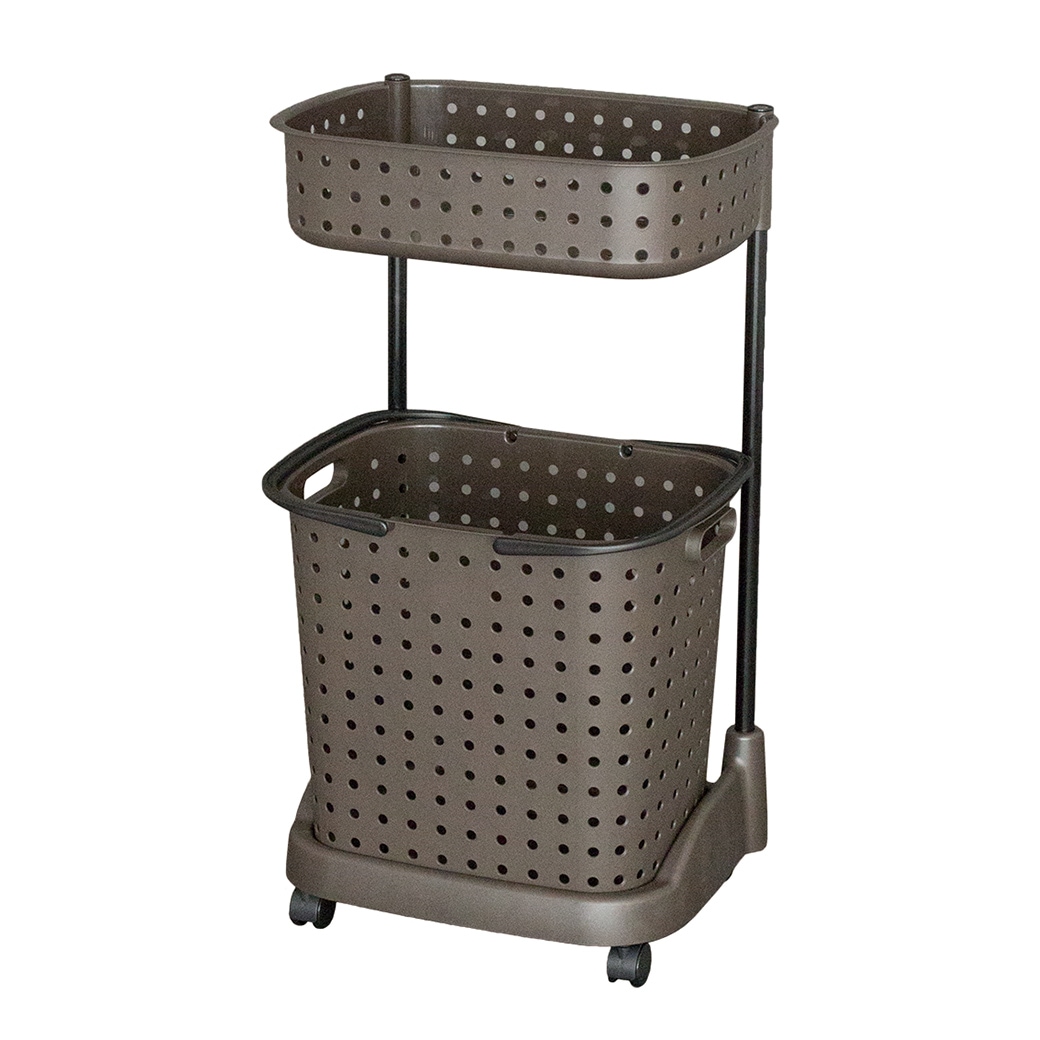 日本製 ランドリーバスケット 2段