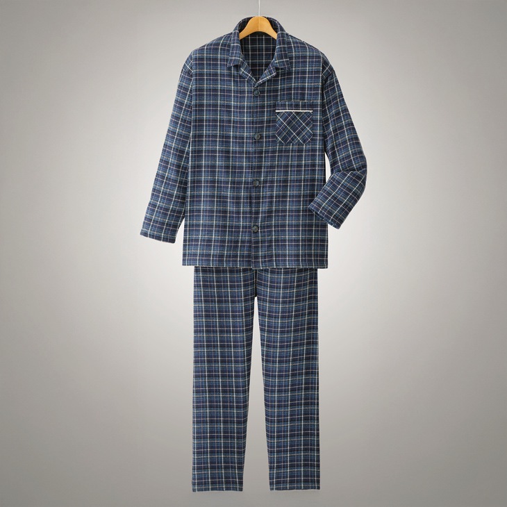 綿100%紳士パジャマ 2色組 同サイズ
