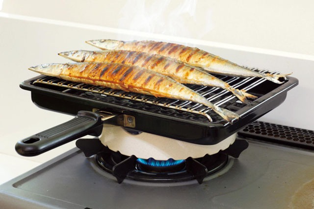 温度センサー付きガスコンロ用焼き台 同色2個組