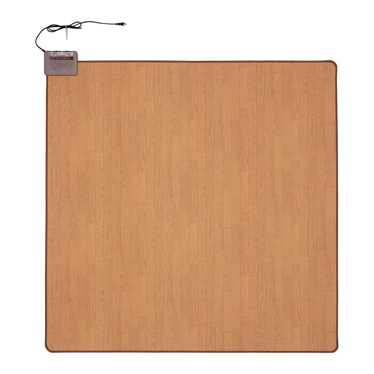 日本製 木目調フローリングホットカーペット 175×175cm