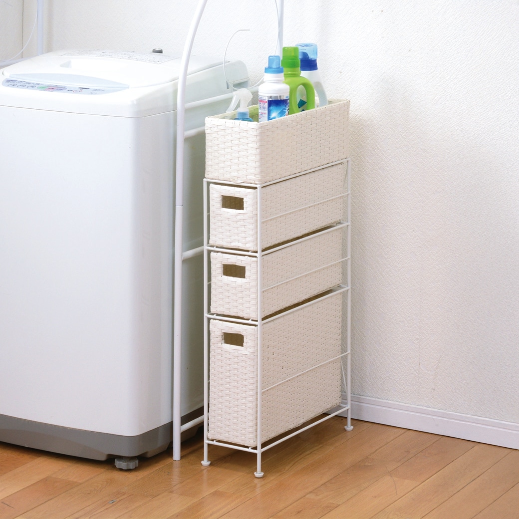 すっきりすき間収納ランドリーラック 21cm幅 3段タイプ｜ファミリー