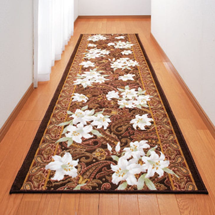 抗菌・防臭加工ゆり柄廊下敷 65×240cm