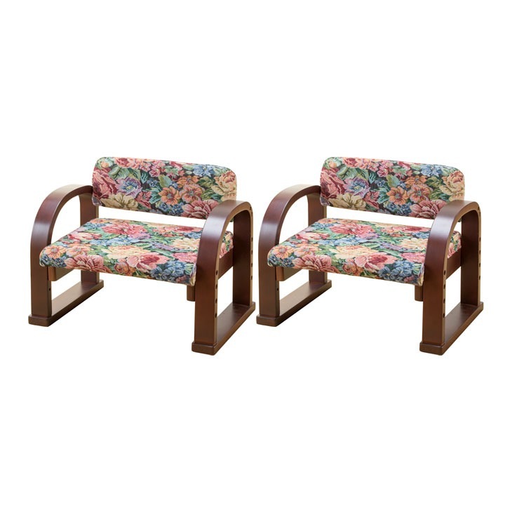 日本製 天然木立ち座り楽ちん座椅子 2脚組｜ファミリー・ライフ